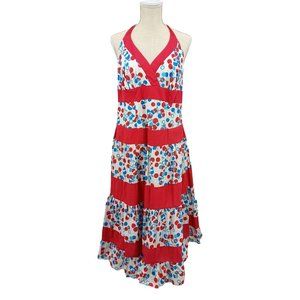 Torrid Dot Print Halter PinUp Maxi Dress Retro Rockabilly Fit & Flare 16